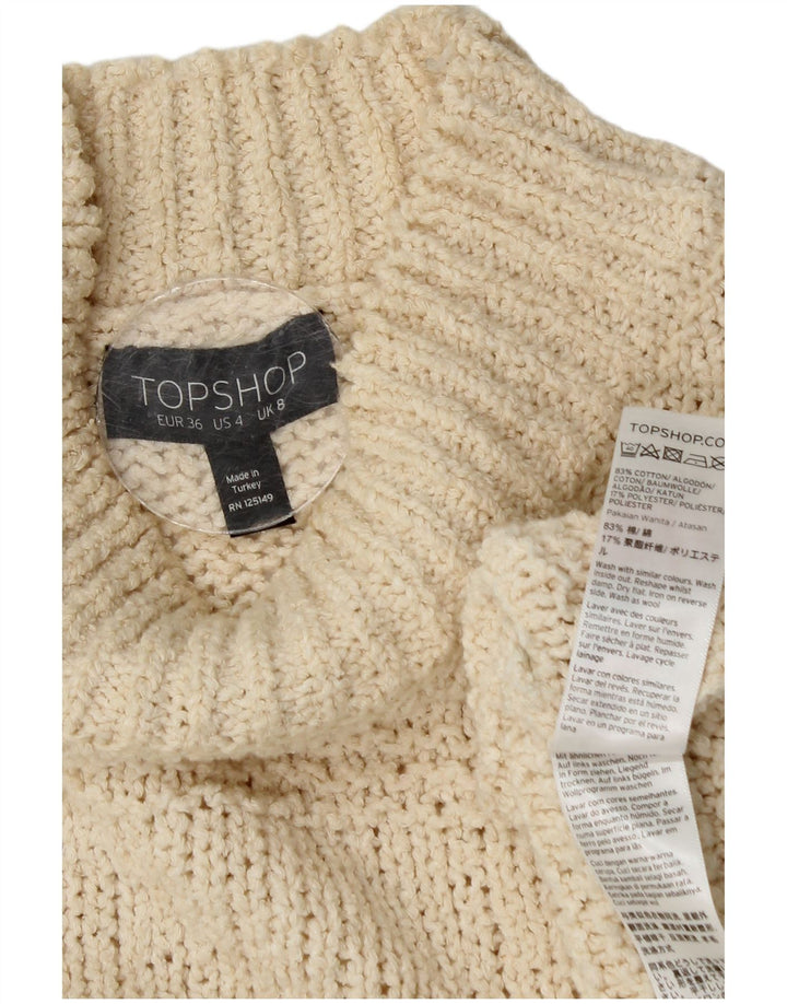 Topshop Dame Oversized Turtle Neck Sweater UK 8 Small Off White