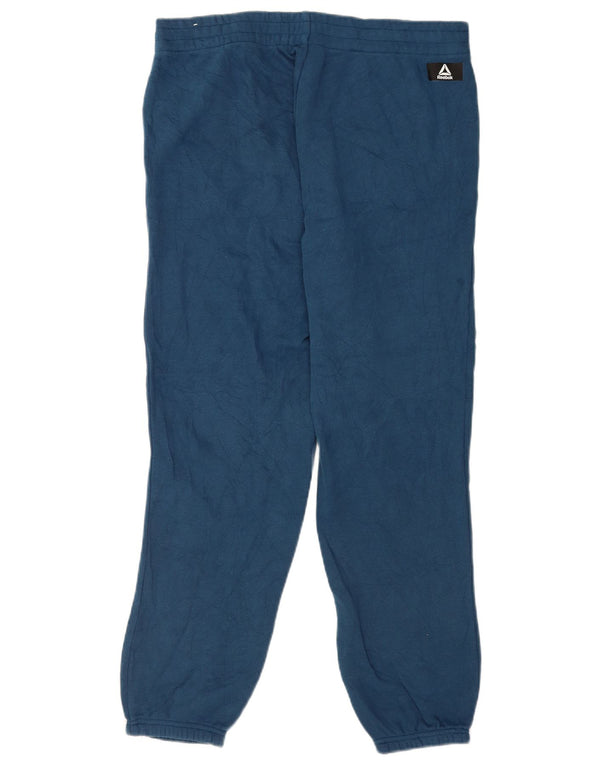 Reebok Dame træningsdragt Bukser Joggers UK 14 Large Navy Blue Cotton