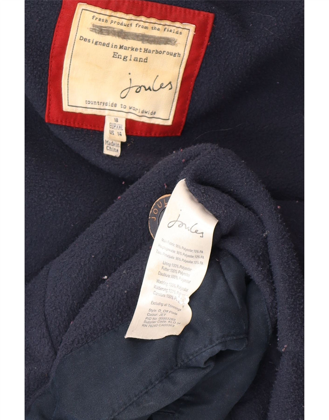 Joules Dame Polstret Gilet UK 18 XL Navy Blue Polyester