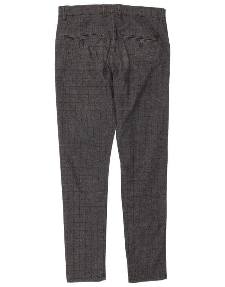 Jack & Jones Herre Marco Slim Casual Bukser W32 L34 Grå ternet polyester