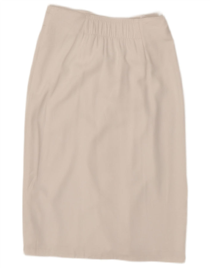 MARKS & SPENCER Lige nederdel til kvinder UK 12 Medium W30 Hvid polyester