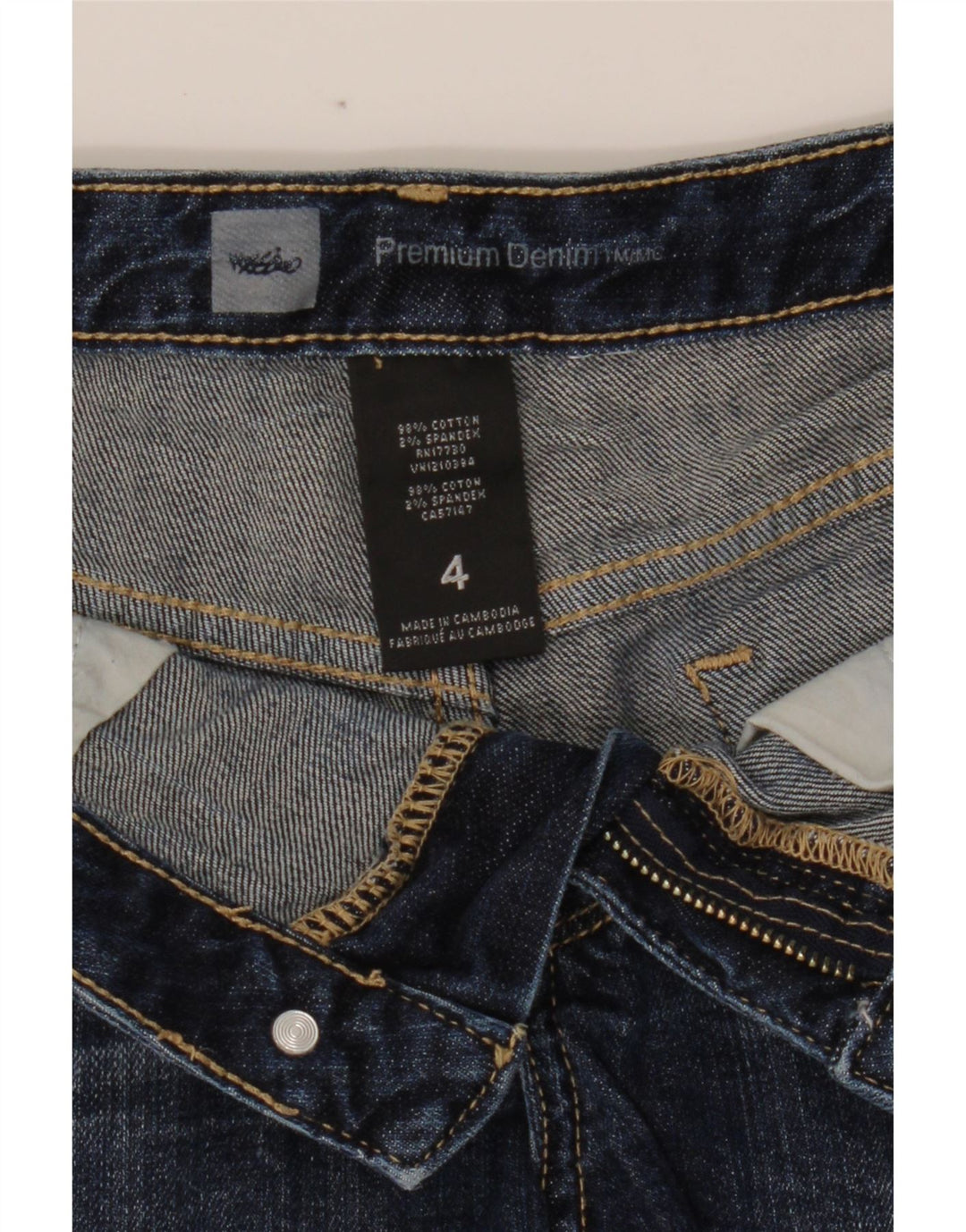 MOSSIMO Womens Denim Shorts US 4 Small W27  Navy Blue Cotton Vintage Mossimo and Second-Hand Mossimo from Messina Hembry 