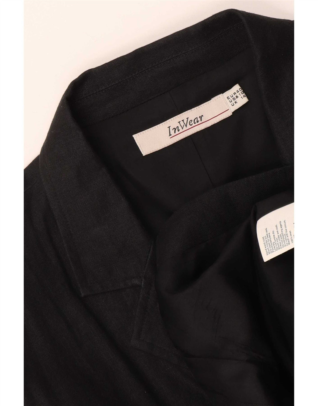 Inwear Dame 2 Button Blazer Jacket UK 14 Large Black Acetate