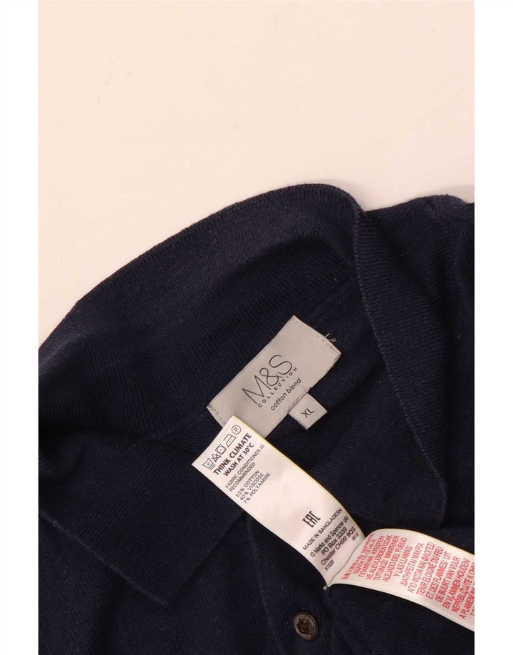 Marks & Spencer Herre Polo Neck Sweater XL Navy Blue