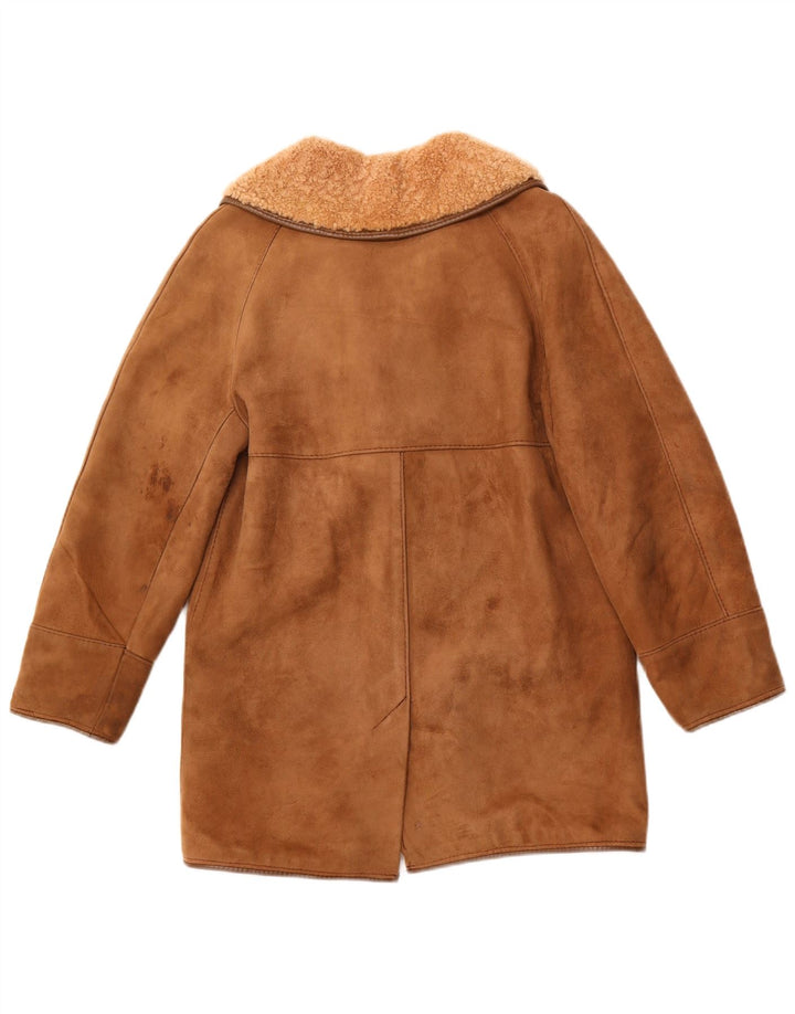 HEA TONA Shearling Coat til kvinder UK 14 Medium Brun Akryl