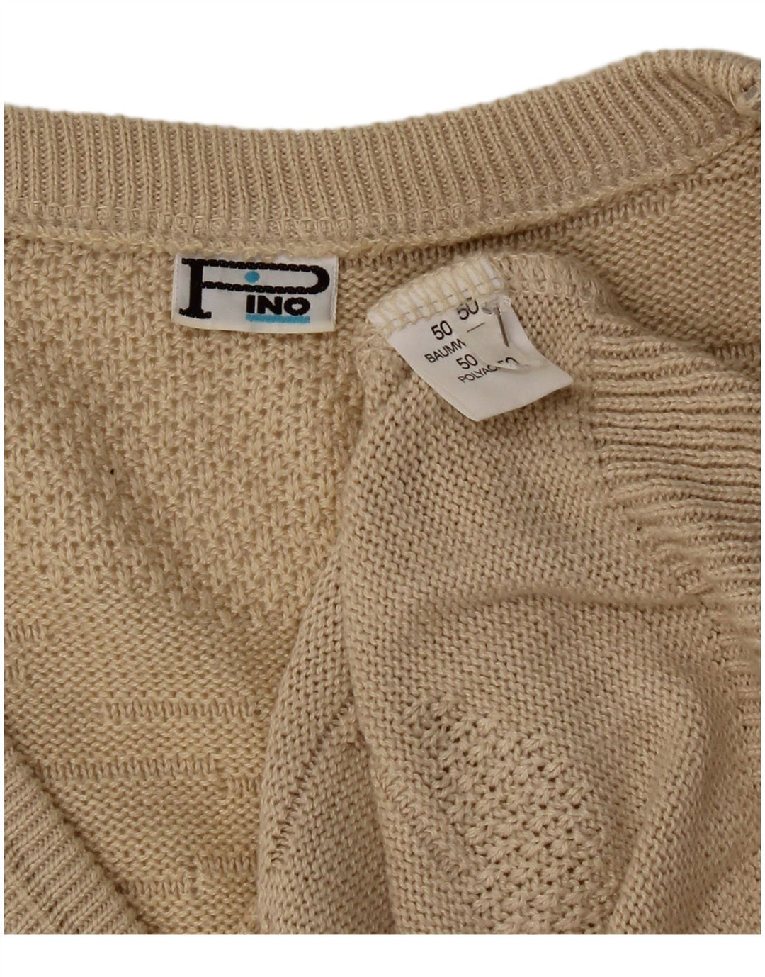 Vintage Herrevest Tank Top IT 50 Medium Beige Bomuld