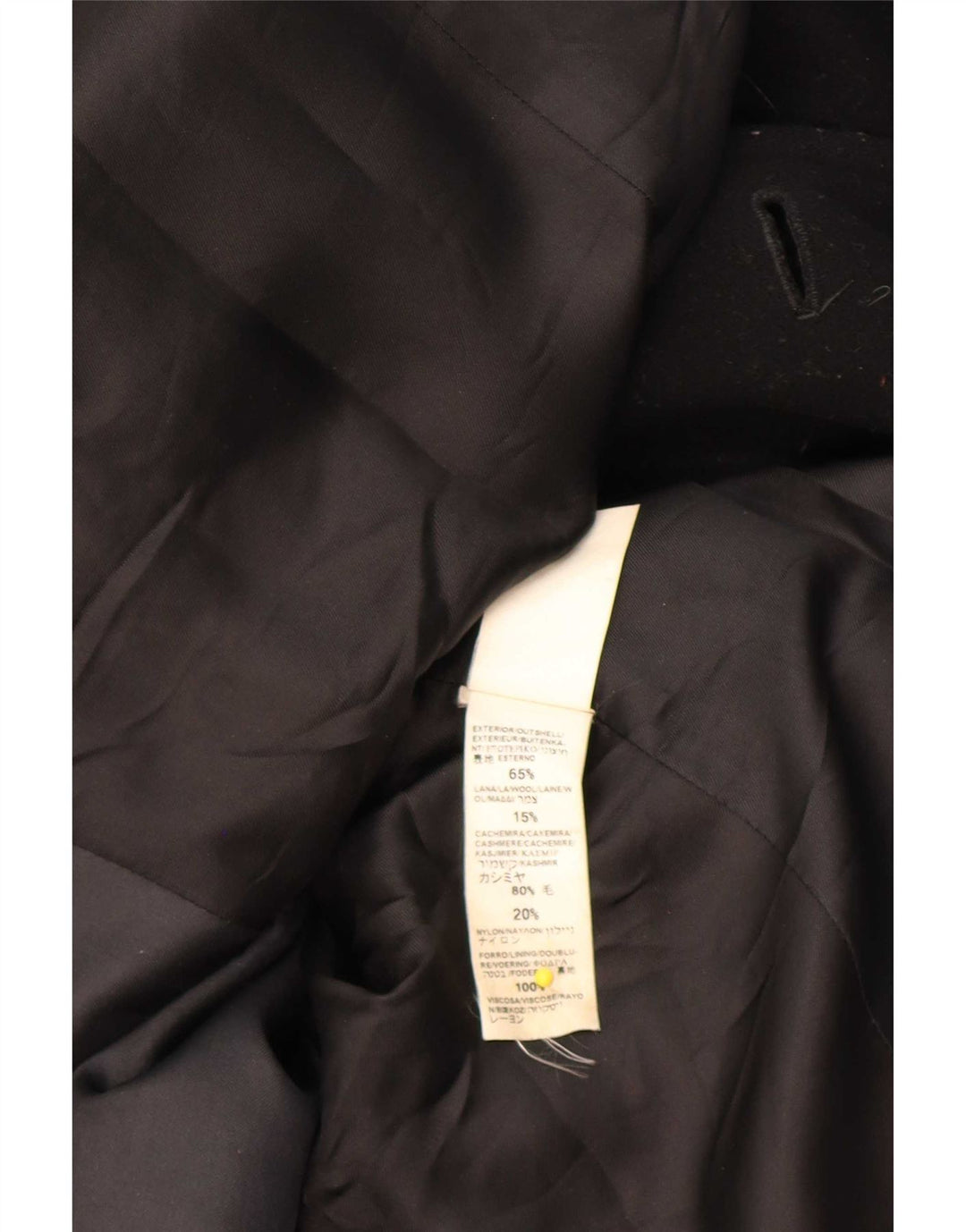 Zara Dame Dobbeltradet Frakke EU 40 Medium Sort Uld