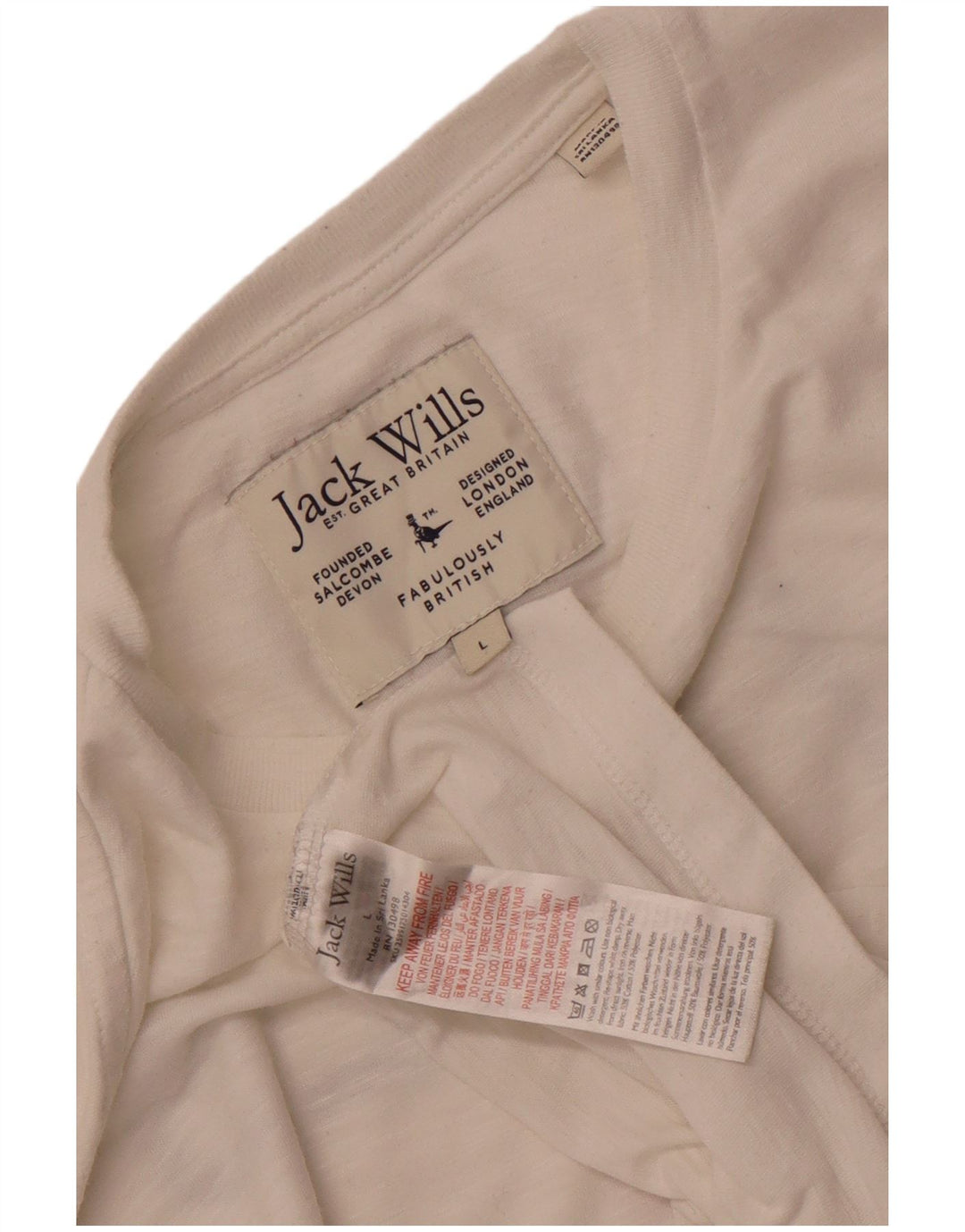JACK WILLS Herre Grafisk T-Shirt Top Stor Hvid Bomuld