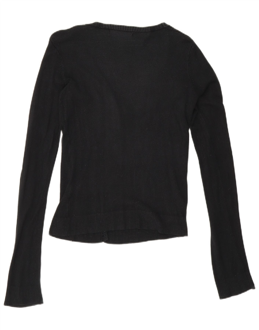 Zara Dame Cardigan Sweater UK 10 Small Black Rayon