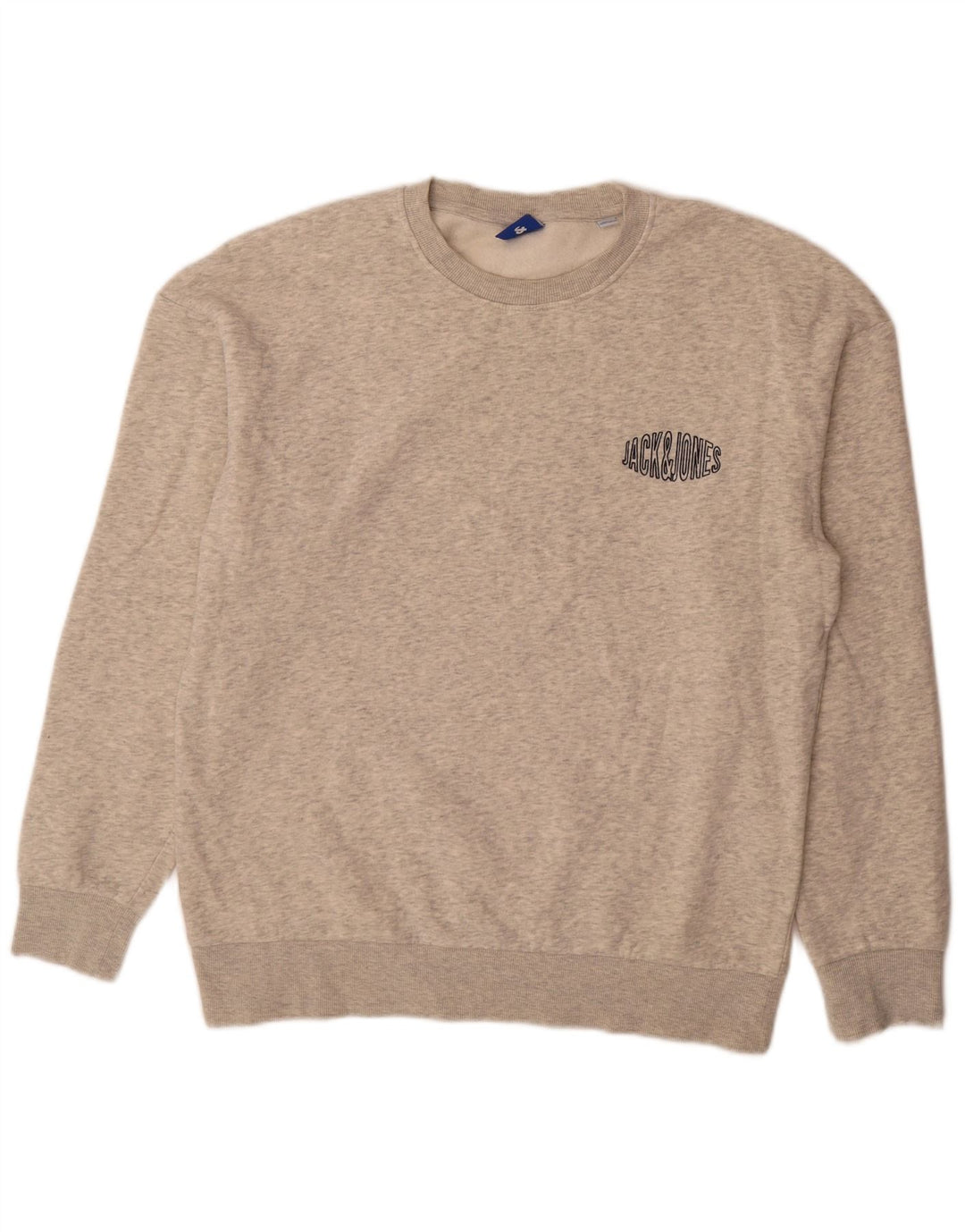 Jack & Jones Sweatshirt til mænd, stor grå flækket bomuld
