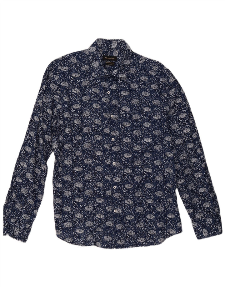 Massimo Dutti Herreskjorte XL Navy Blue Floral