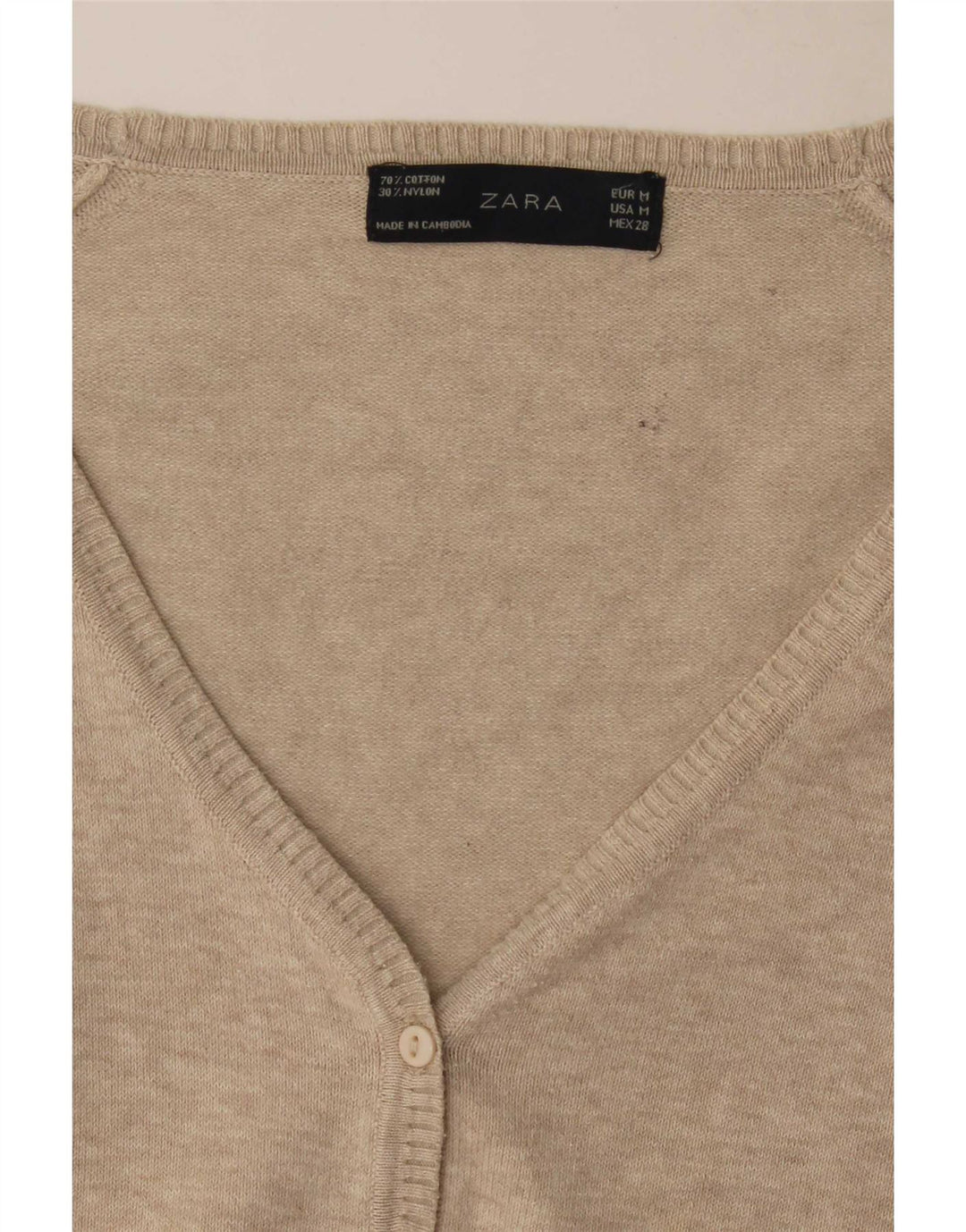 Zara Dame Cardigan Sweater UK 12 Medium Beige