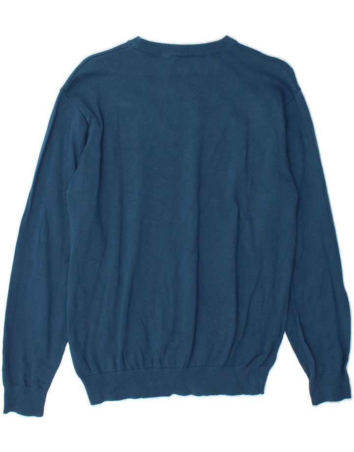 PIERRE CARDIN Mens Crew Neck Jumper Sweater Large Blue Cotton Vintage Pierre Cardin and Second-Hand Pierre Cardin from Messina Hembry 