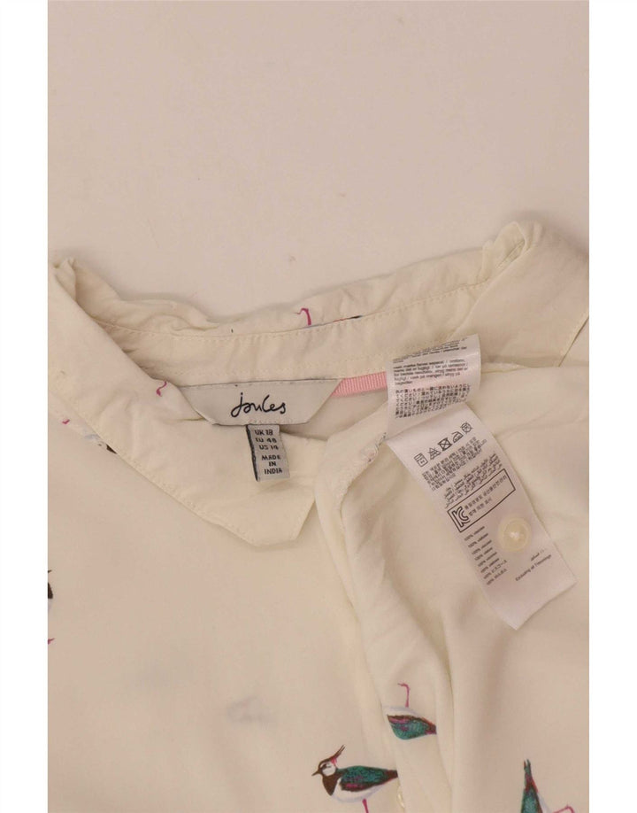 Joules kvinders abstrakt mønster Oversized skjortebluse UK 18 XL Hvid