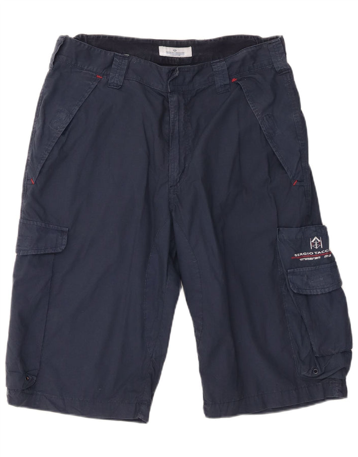 Sergio Tacchini Herre Cargo Bermuda Shorts IT 50 Large W30 Marineblå Bomuld