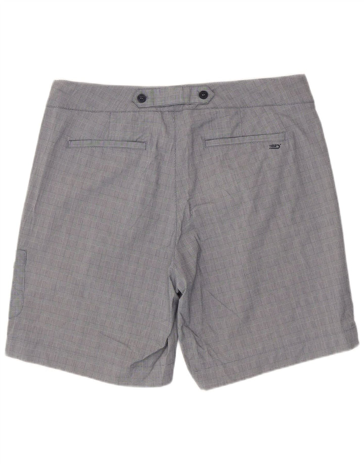 DOCKERS Dame Cargo Shorts US 16 2XL W38 blå ternet bomuld