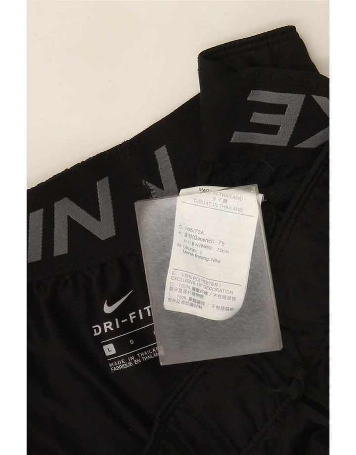 Nike Dame Dri Fit Sport Shorts UK 16 Large Black Polyester