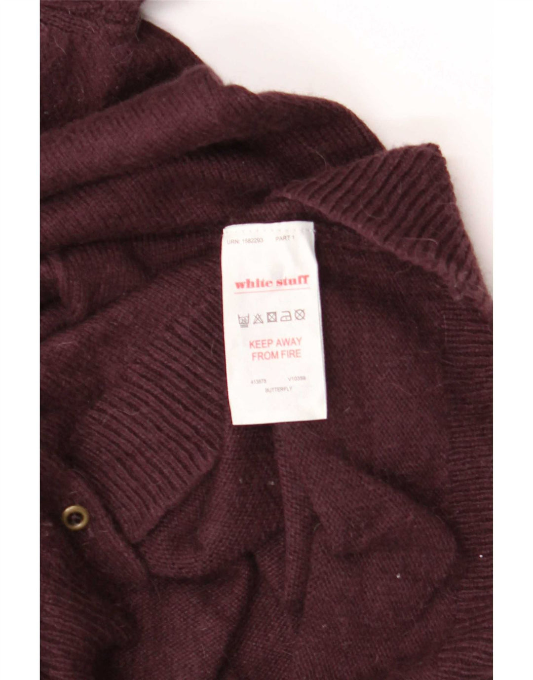 White Stuff Dame Cardigan Sweater UK 14 Medium Burgundy Viscose