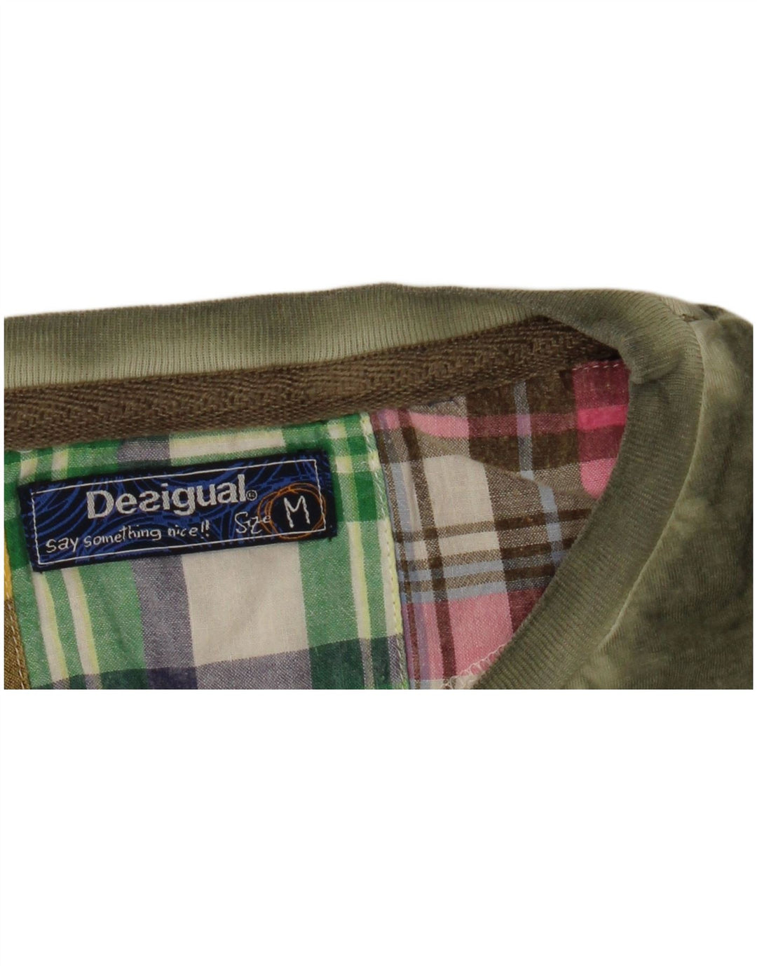 Desigual Herre grafisk T-shirt Top Medium Khaki