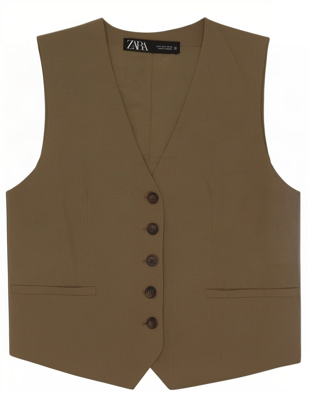 Zara Damevest UK 10 Small Khaki Polyester