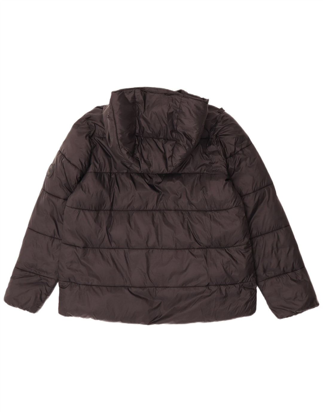 Zara Dame Hætte Polstret Jakke UK 14 Medium Sort Nylon