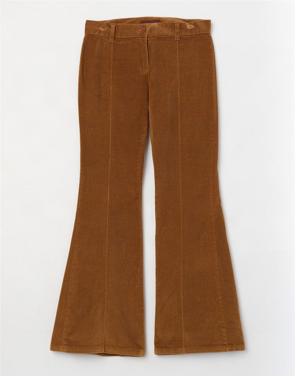 Vintage Dame Flare Corduroy Bukser UK 10 Small W28 L30 Brun Bomuld