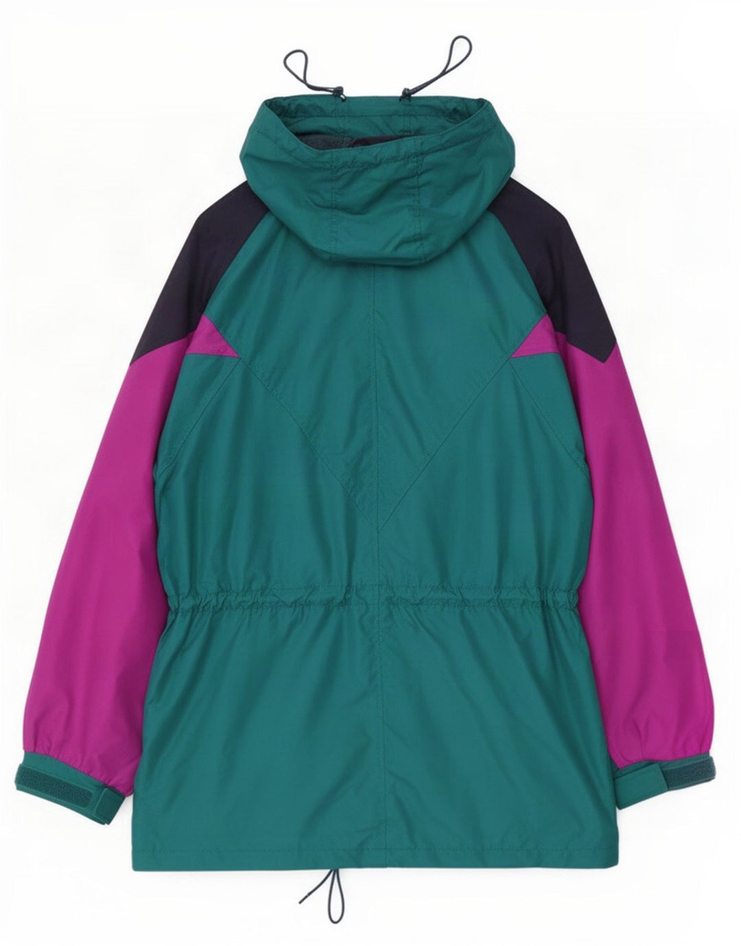 Columbia Dame Hætte Oversized regnjakke UK 14 Medium Green Colourblock