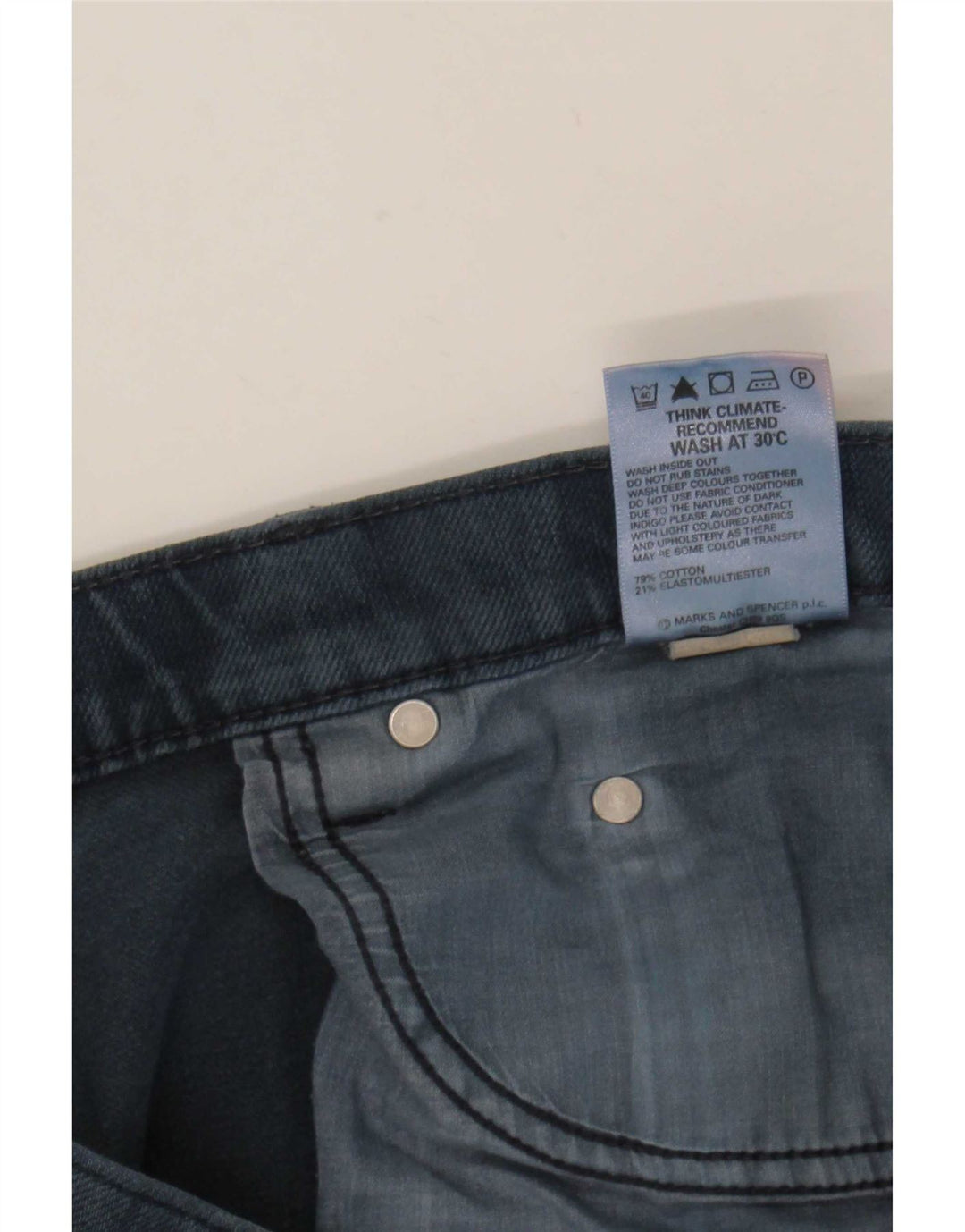 Marks & Spencer Herre Blue Harbor Straight Jeans W34 L31 Navy bomuld