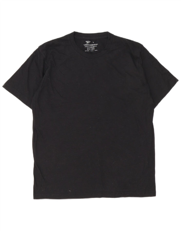 Reebok Herre T-Shirt Top Stor Sort Bomuld