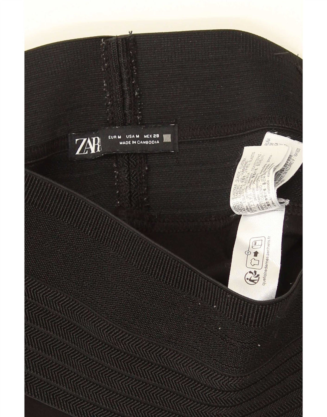 Zara kvinders højtaljede leggings mellem sort polyester