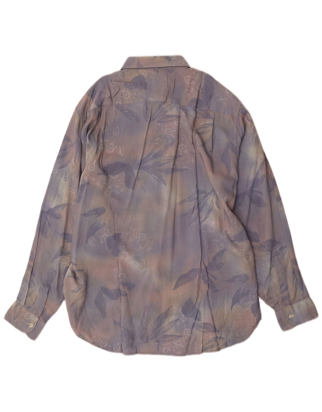 VINTAGE herreskjorte stor flerfarvet blomsterviscose