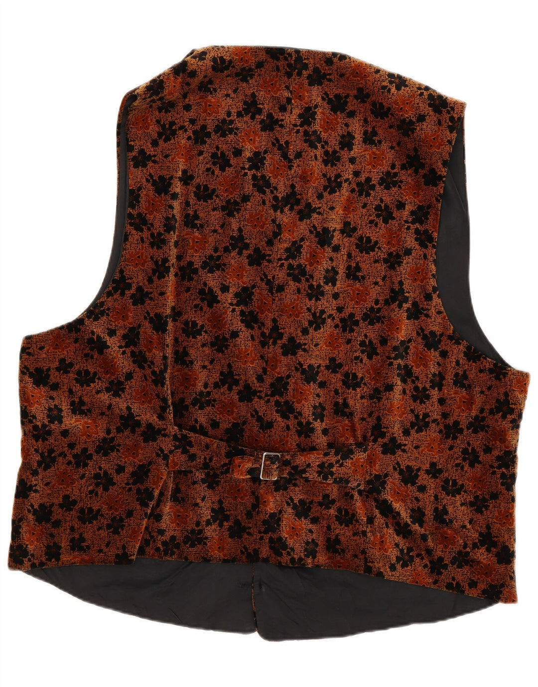 Vintage herre fløjl vest medium brun blomster