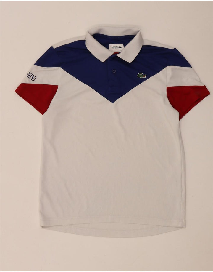 Lacoste herre poloskjorte str. 3 Lille hvid Colourblock Polyester