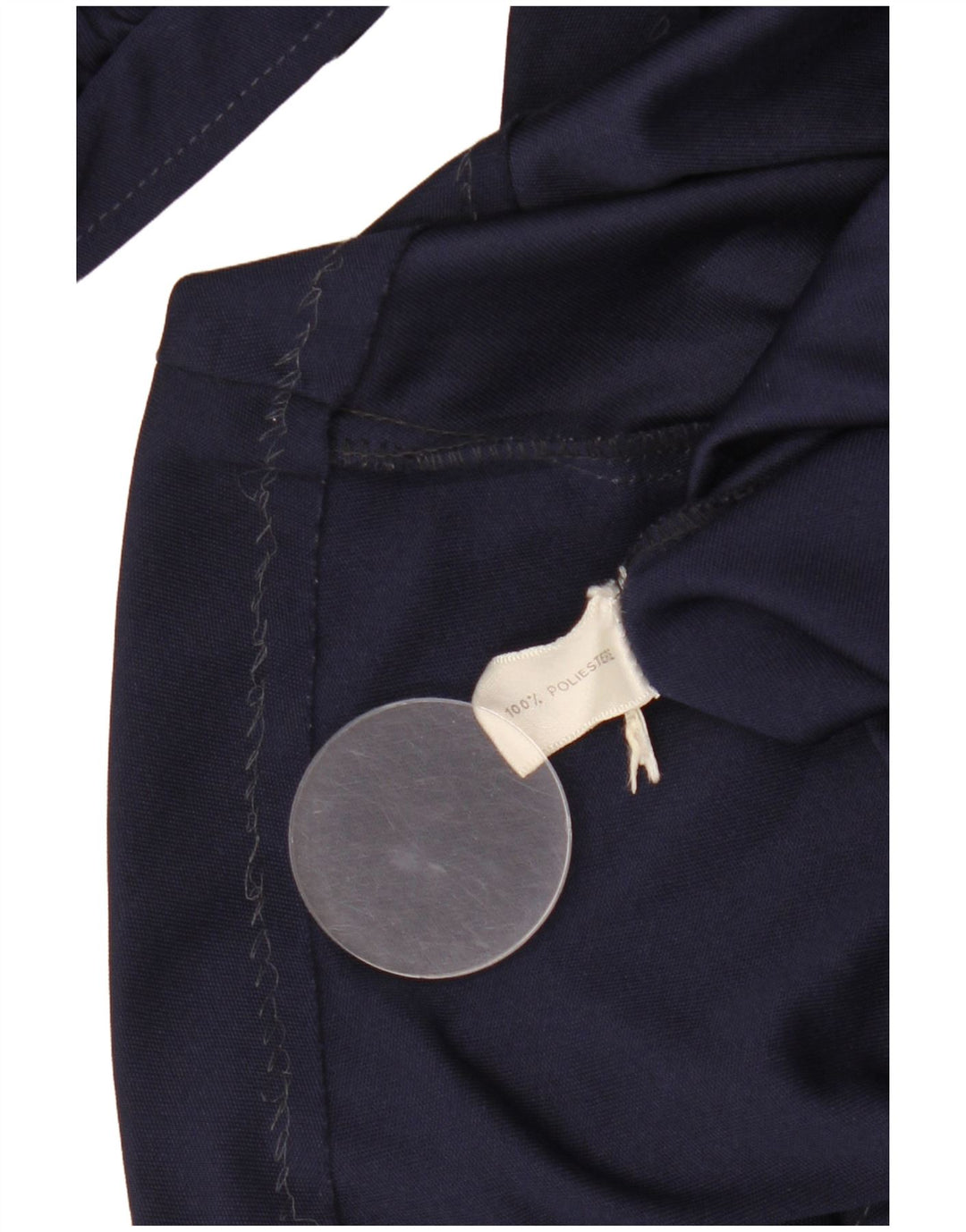 VINTAGE Dame A-Line Kjole UK 8 Small Navy Blue Polyester
