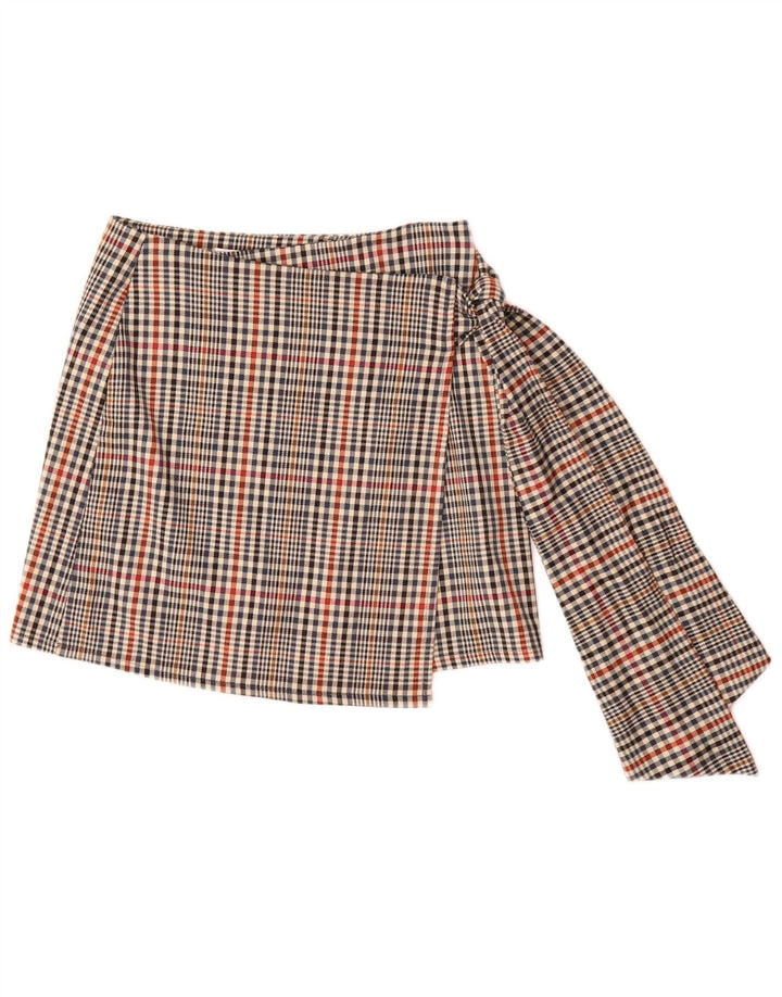 HAVEONE Wrap-nederdel til kvinder Medium W28 Flerfarvet ternet polyester