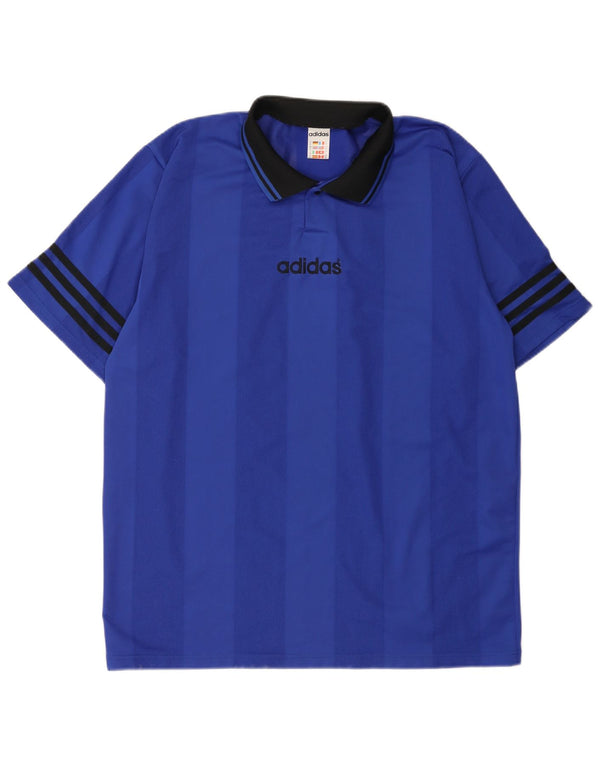 Adidas Polo Shirt til mænd XL blå stribet polyester
