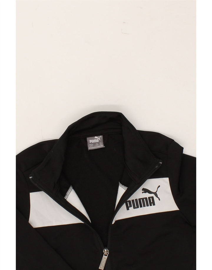 PUMA Boys Graphic Tracksuit Top Jacket 5-6 Years Black Colourblock Vintage Puma and Second-Hand Puma from Messina Hembry 