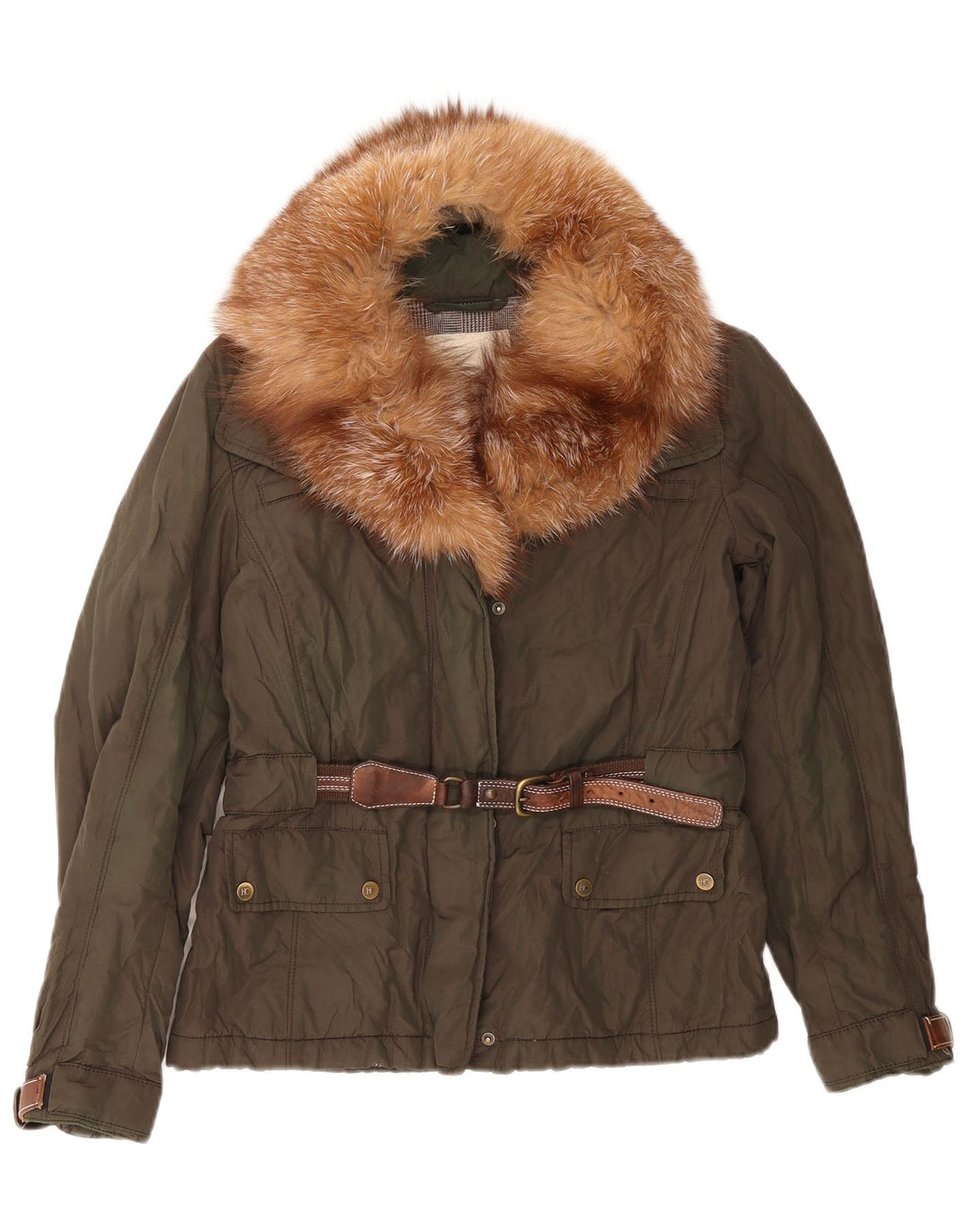 Henry Cottons Dame Parkajakke IT 44 Medium Grøn Nylon