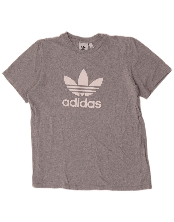 Adidas Mens Graphic T-Shirt Top Medium Grey Cotton