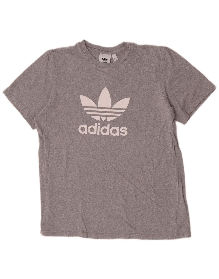 Adidas Herre grafisk T-shirt top mellemgrå bomuld