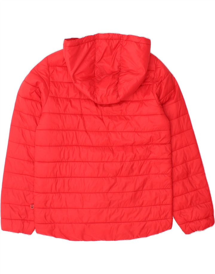 BENETTON Womens Hooded Padded Jacket UK 14 Medium Red Vintage Benetton and Second-Hand Benetton from Messina Hembry 