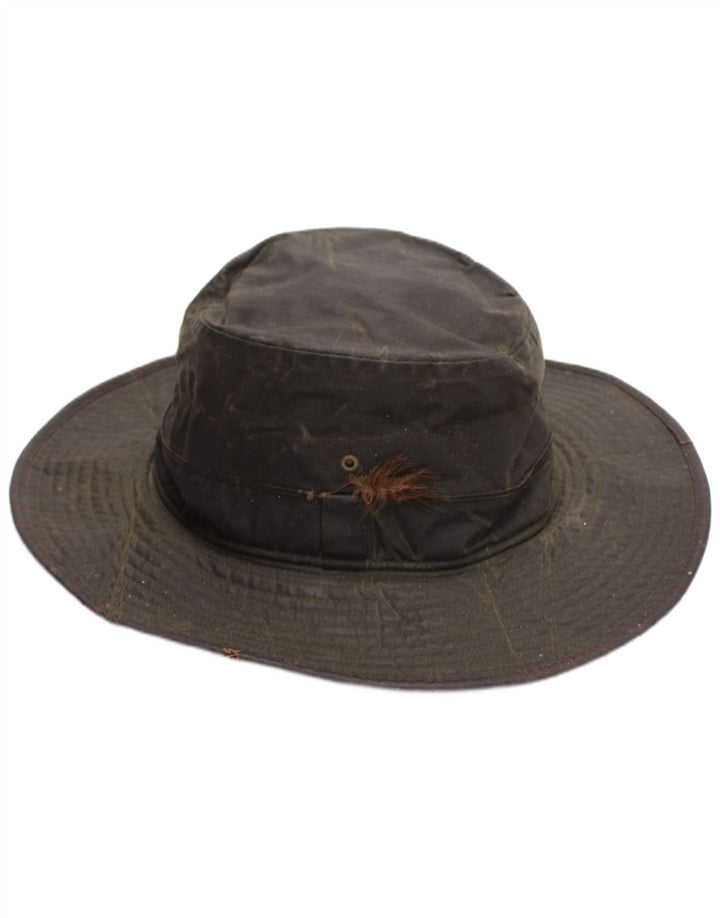 Vintage herre vokset bøttehat Stor Khaki Bomuld
