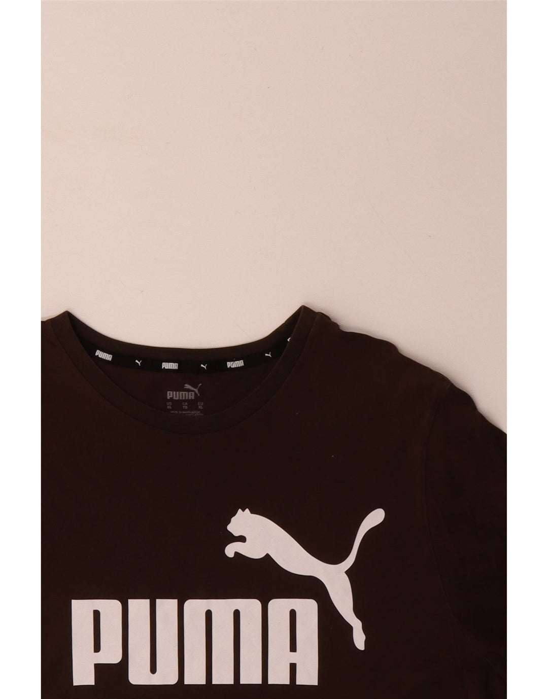 PUMA Herre grafisk T-shirt top XL brun bomuld