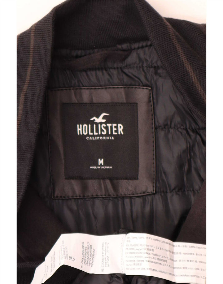 Hollister Herre Grafisk Varsity Jacket UK 38 Medium Sort Polyester
