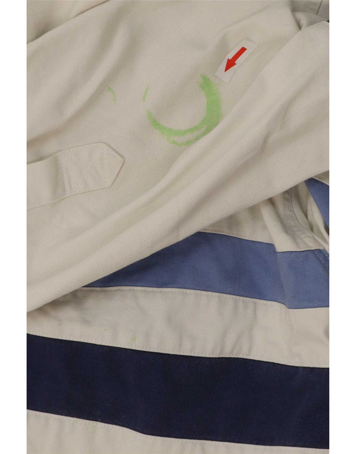 Crew Clothing Herre Pullover Shirt Medium hvid stribet bomuld