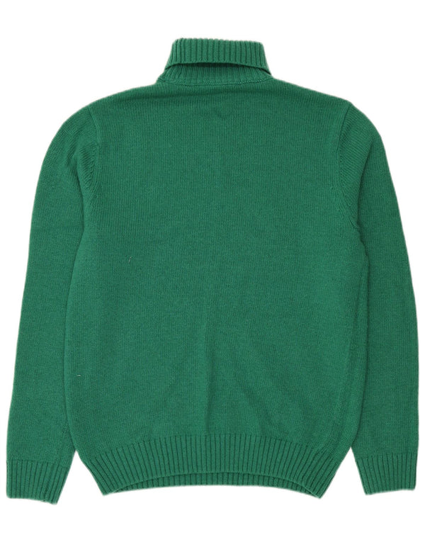 Crew Clothing Mens Roll Neck Jumper Sweater Large Green Nylon