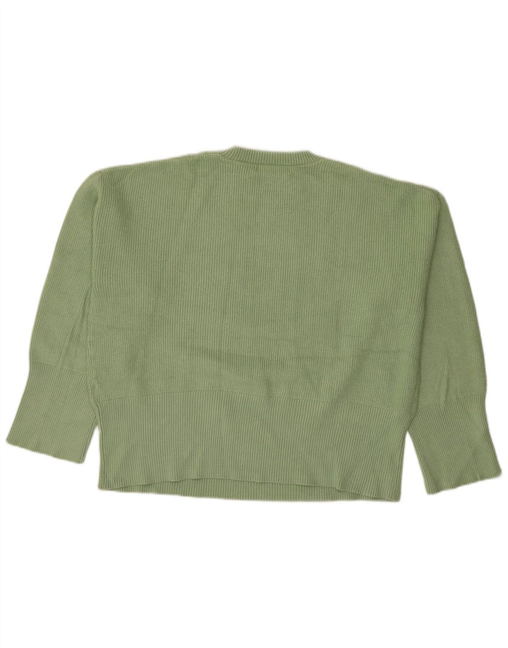 MARKS & SPENCER Womens Crew Neck Jumper Sweater UK 16 Large Green Viscose