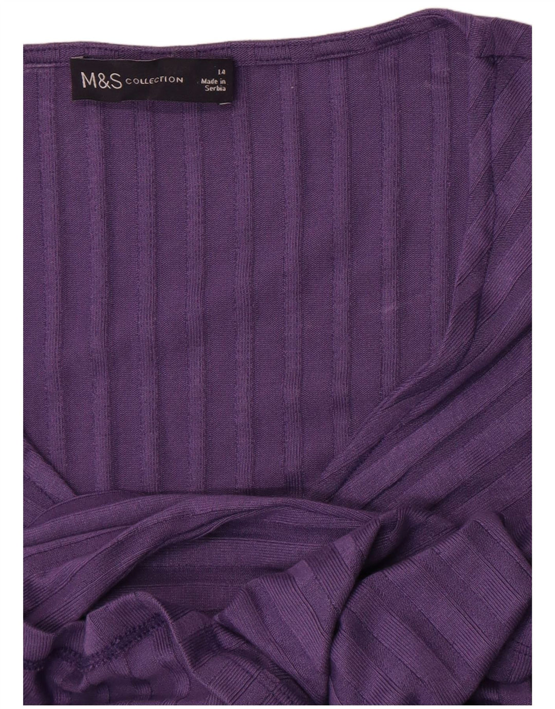 Marks & Spencer Dame A-Line Kjole UK 14 Medium Lilla Stribet