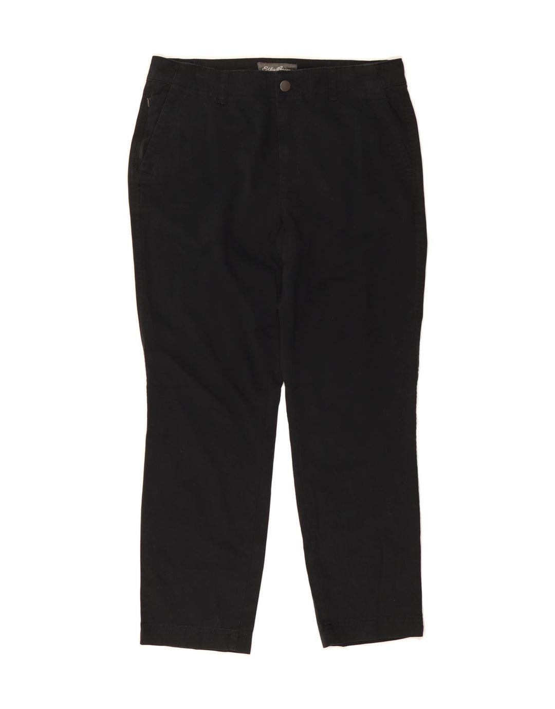 EDDIE BAUER Womens Slim Chino Trousers US 8 Medium W32 L27 Black Cotton Vintage Eddie Bauer and Second-Hand Eddie Bauer from Messina Hembry 