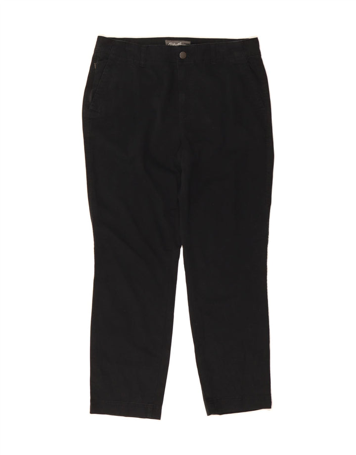 EDDIE BAUER Womens Slim Chino Trousers US 8 Medium W32 L27 Black Cotton Vintage Eddie Bauer and Second-Hand Eddie Bauer from Messina Hembry 